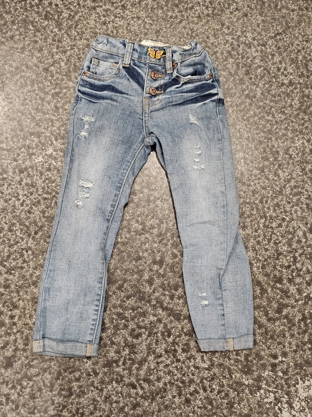 Hannah Banana Light Blue Distressed Kids Jeans